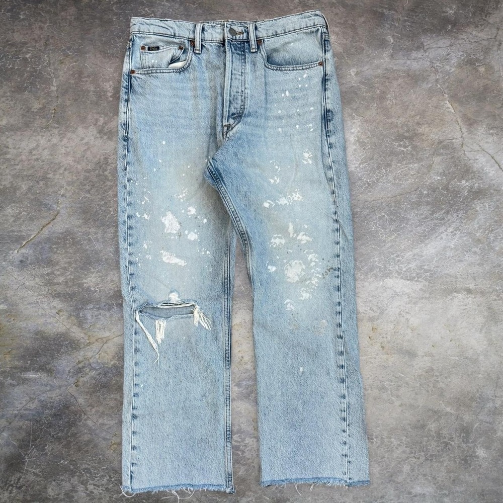 Polo Ralph Lauren Distressed Relaxed Straight Cropped Pants Women's Size 28